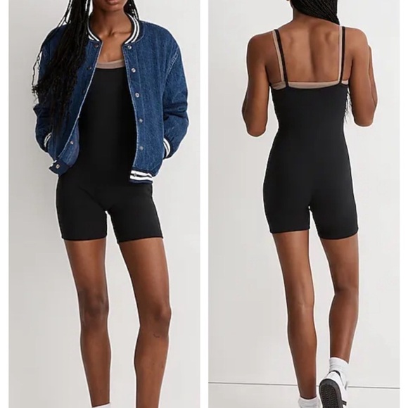 Madewell Knit Biker Unitard Shorts Black XL NWT - Picture 10 of 10